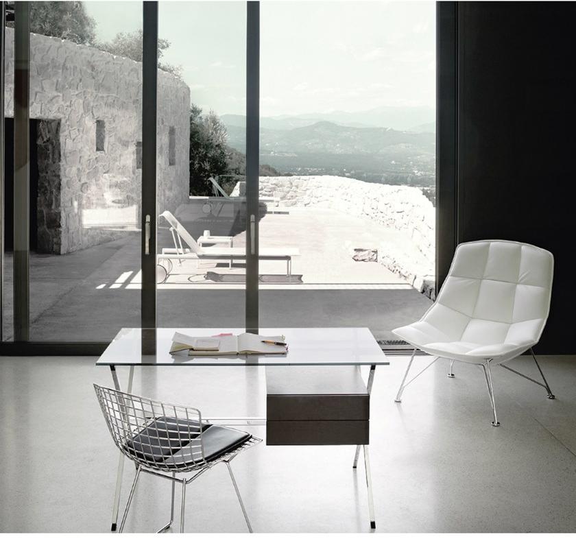 KNOLL Стол из стали и стекла с деревянными ящиками sun-id-1431402 - Вид №6