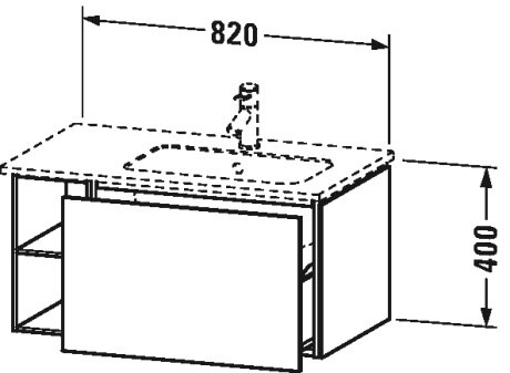 LC619208989 L-Cube Тумбочка подвесная Фланелево-серый глянцевый лак Duravit - Вид №1