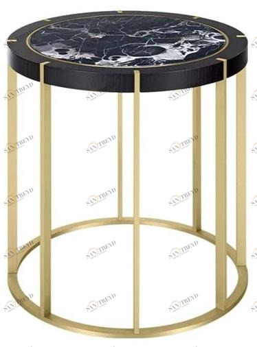 FRATO Круглый журнальный столик из камня и латуни  Ffu260025aaa 