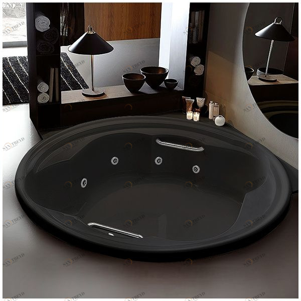 Ванна Gruppo treesse Ninfa V6597-C чёрная с гидромассажем круглая большая STDV6597C