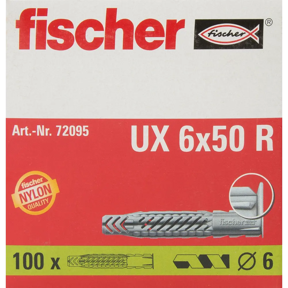 Дюбель универсальный UX 6x50, 100 шт. 12470982 STLM-2123849 FISCHER  - Вид №3