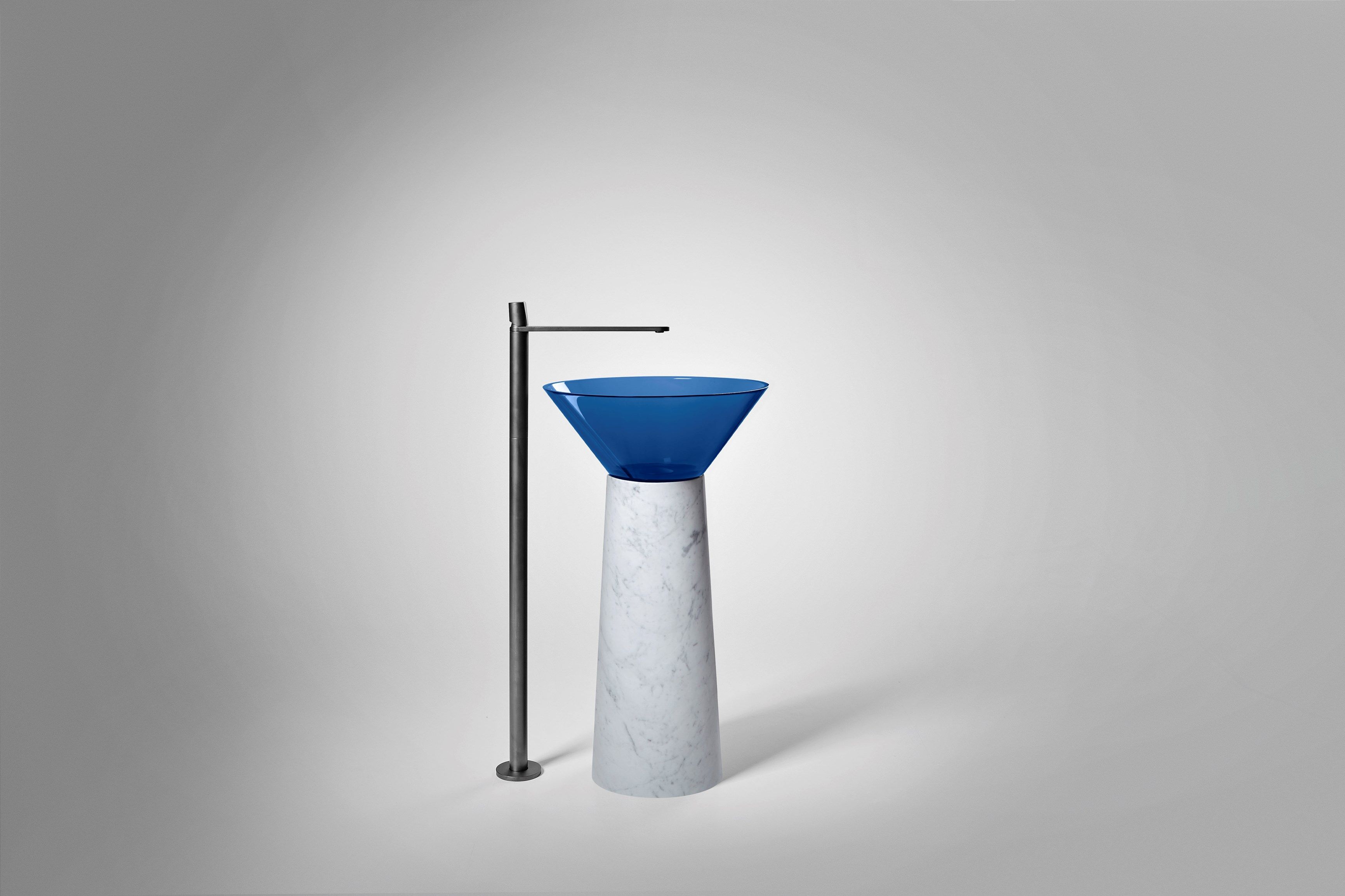 Каррарский мрамор отдельно стоящий круглый умывальник Antoniolupi ALBUME11 + ALBUME21 ARCH-00060600 - Вид №14