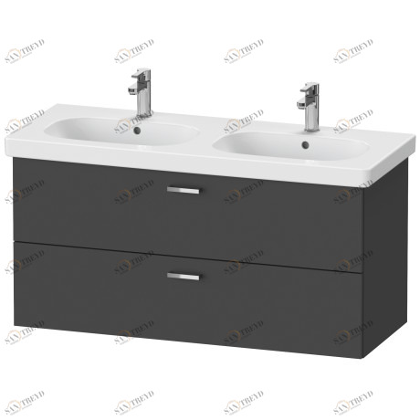 XB619404949 Тумбочка подвесная XBase #XB6194 1150 x 458 мм Графит матовый, декор Duravit 