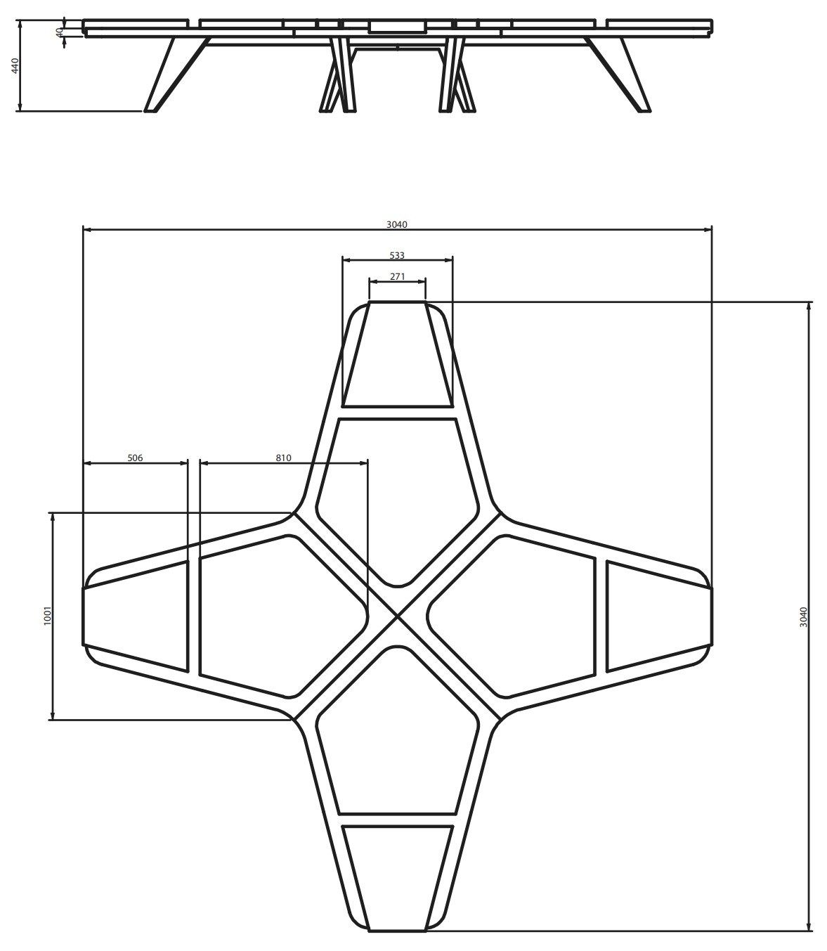 Деревянная скамья и QM Foam без спинки Quinze & Milan Airbench ARCH-00030996 - Вид №6