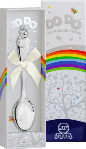 10614907 Аргента (Россия) Ложка чайная "Снеговик" +футляр Серебро 925