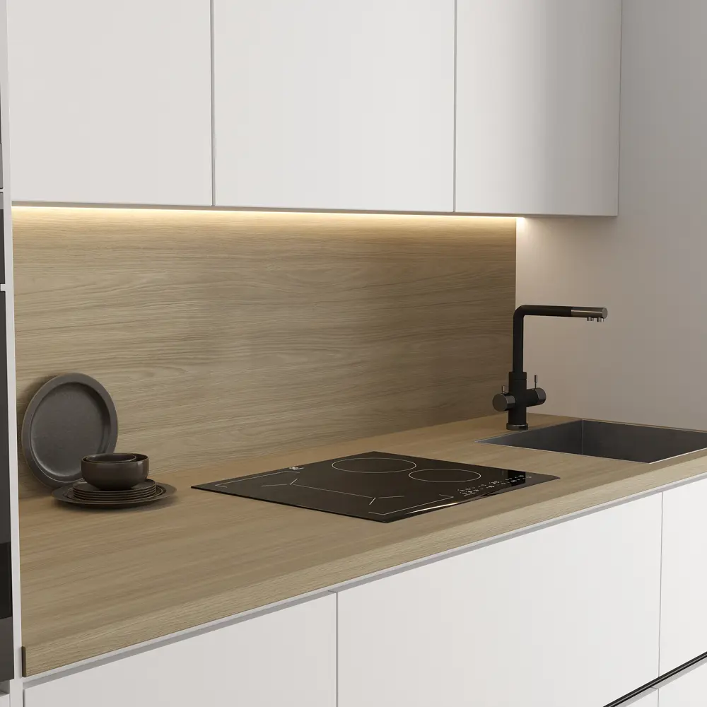 Столешница KONSENSA Ирбит 80x240x3.8 см ДСП цвет коричневый 89452057 STLM-2042646 ДСП Прямой угол - Вид №4