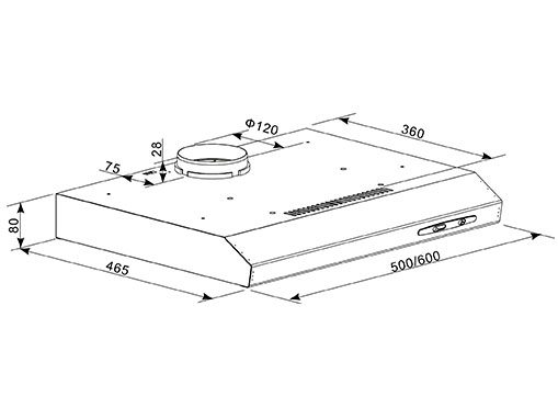 8166185 Вытяжка подвесная Oasis PO-60W белый STDN-0100533 - Вид №12