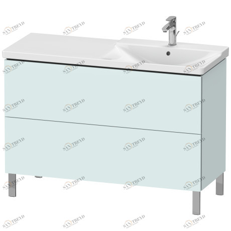 LC660300909 Тумбочка напольная L-Cube #LC6603 1220 x 481 мм Светло-голубой матовый декор Duravit