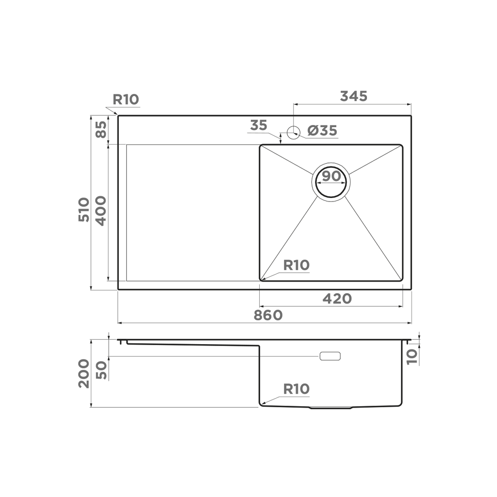 Кухонная мойка Akisame 86 IN-L OMOIKIRI 4993760 - Вид №4