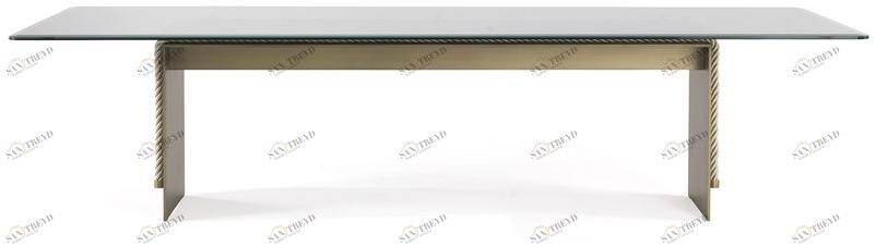 Gianfranco Ferré Home Прямоугольный обеденный стол из латуни и стекла Glasgow sun-id-1433127
