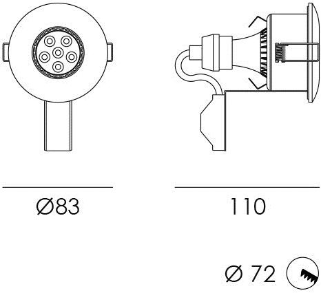 NEXO LUCE Круглый встраиваемый светодиодный точечный светильник Inlux recessed 5235 - Вид №1
