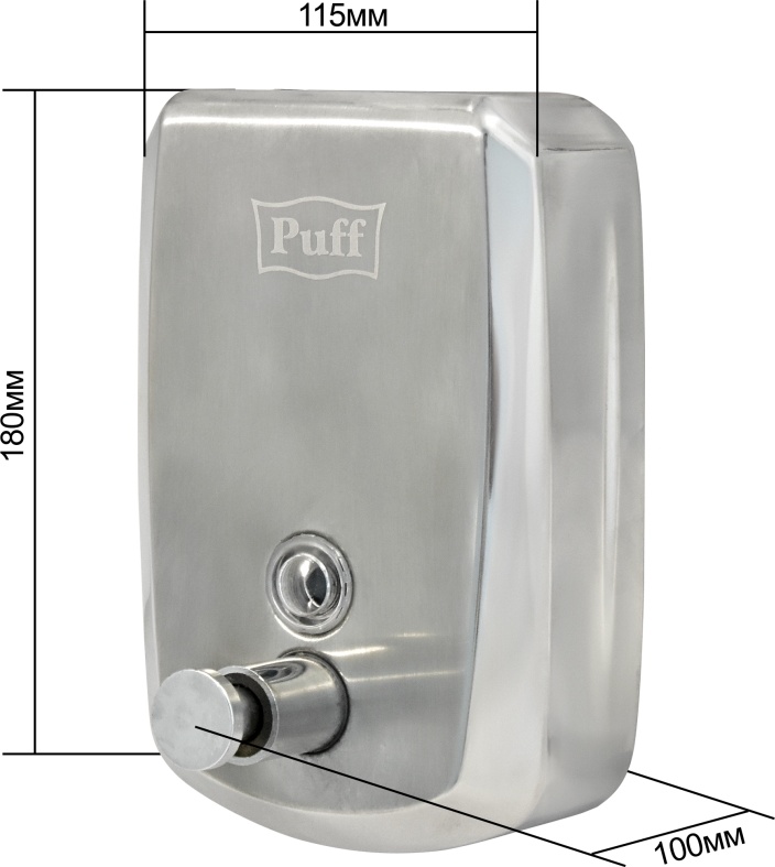 1402.138 Дозатор с ключом для жидкого мыла из нерж стали антивандальный 8708 PUFF  - Вид №9