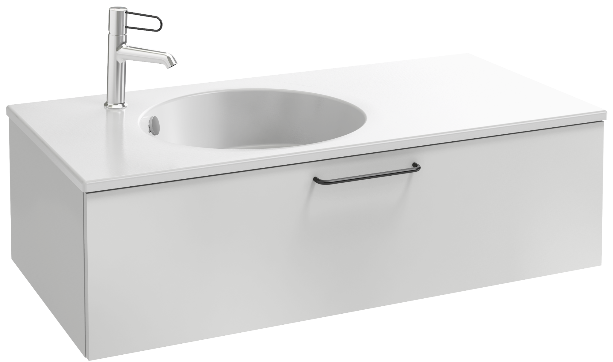 EB2516-R9-NR4 Тумба под столешницу 100 см, 1 ящик, черная ручка JACOB DELAFON ODÉON RIVE GAUCHE ODEON RIVE GAUCHE