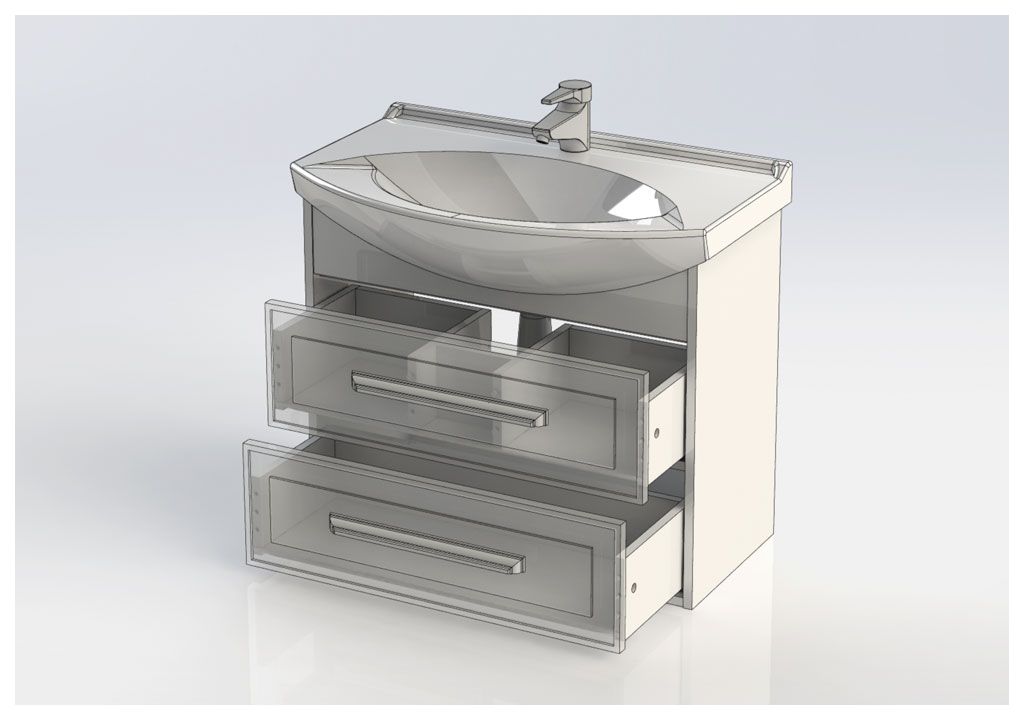 Тумба с раковиной Aquanet Остин 75 белый 0020391700175447 - Вид №4