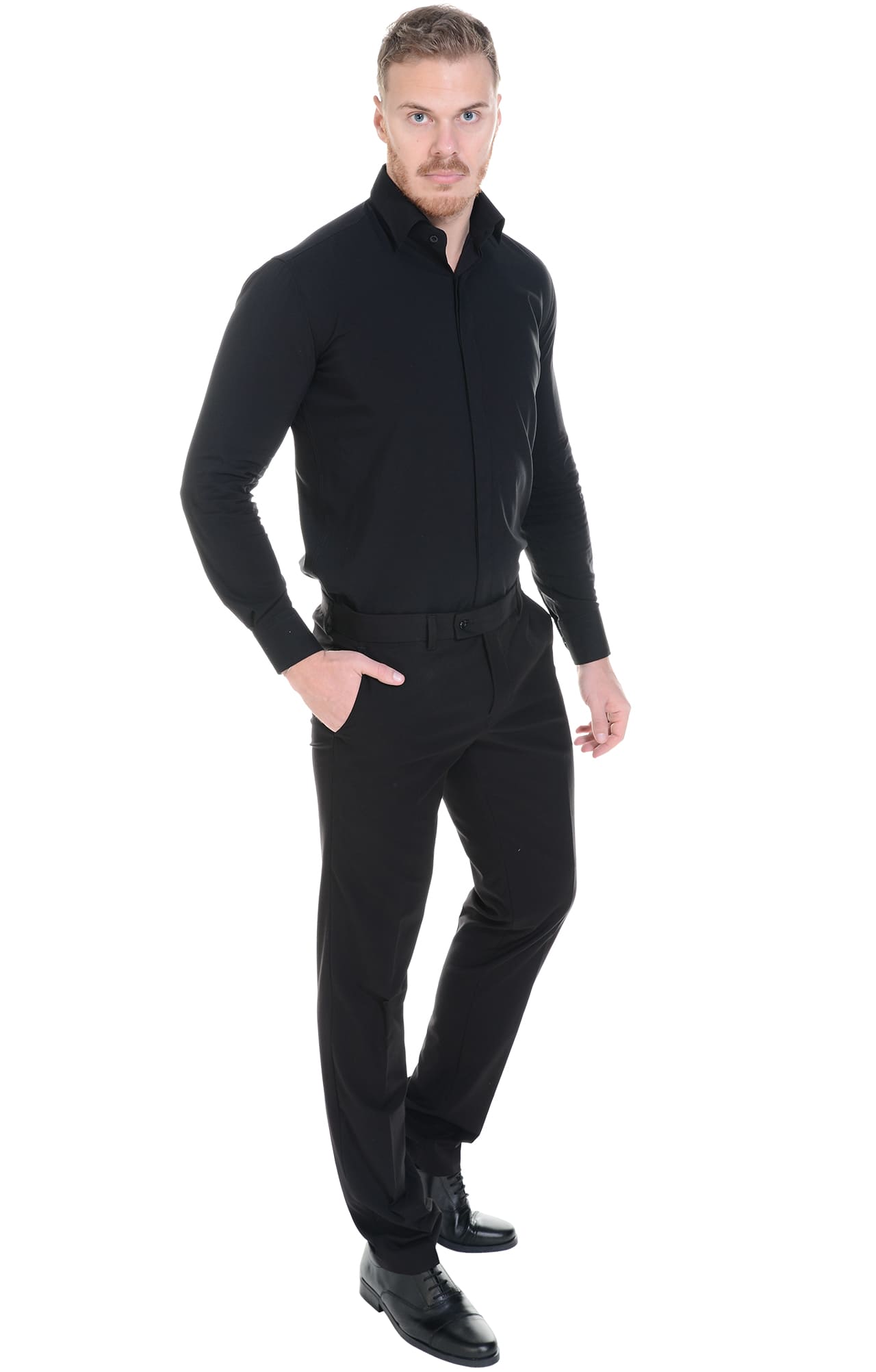 5030109 Рубашка мужская  black El-Risto  Корпоративная одежда  размер 44/176-182  - Вид №10