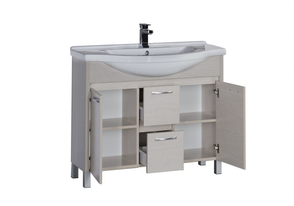 Тумба с раковиной Aquanet Донна 100 белый дуб 0016918200168866 - Вид №2