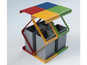 Наружная стальная стойка для мусора для утилизации отходов