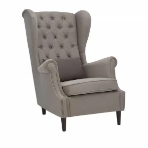 Кресло мягкое с ушами и капитоне светло-серое Leset "Винтаж" IMPEX ДИЗАЙНЕРСКИЕ 00-3885648 Серый