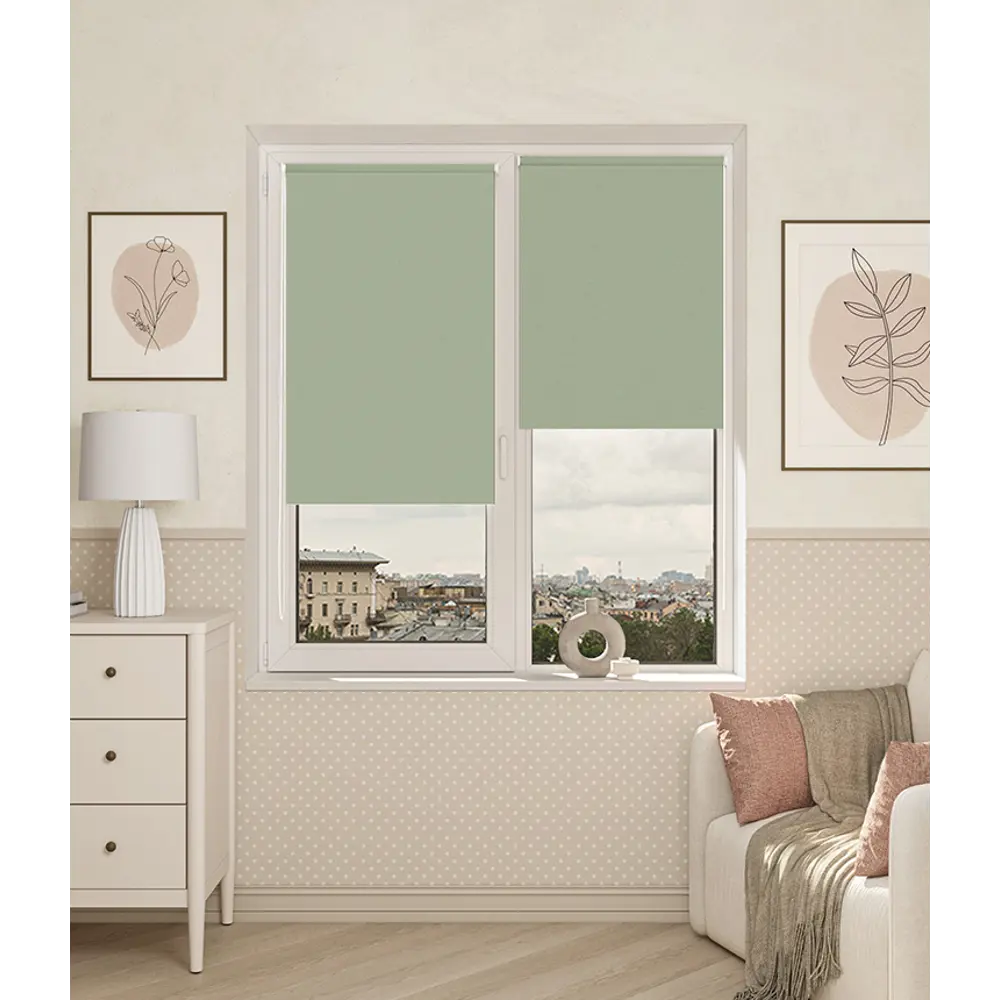 Штора рулонная блэкаут Сантос 120x175 см олива DOMLEGRAND STLM-2018623 - Вид №3