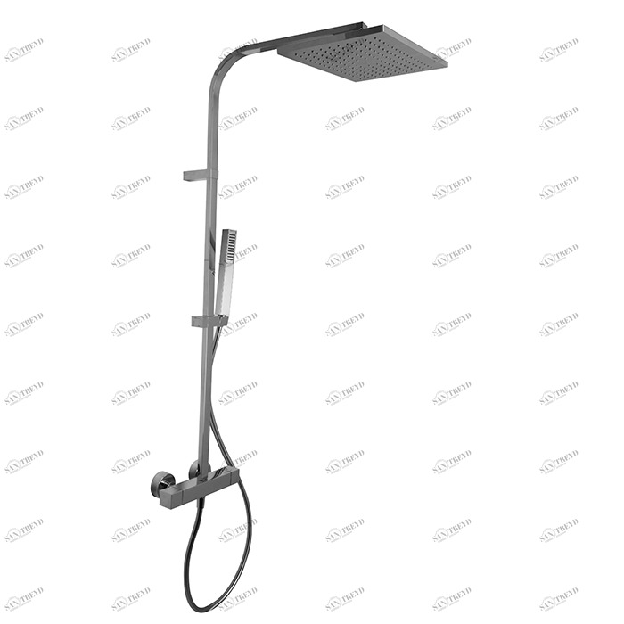 F4265/QP365 Смеситель для душа термостатический внешнего монтажа с душевой стойкой, верхним душем и душевым комплектом FIMA CARLO FRATTINI Wellness 