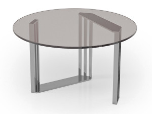 Круглый стеклянный журнальный столик