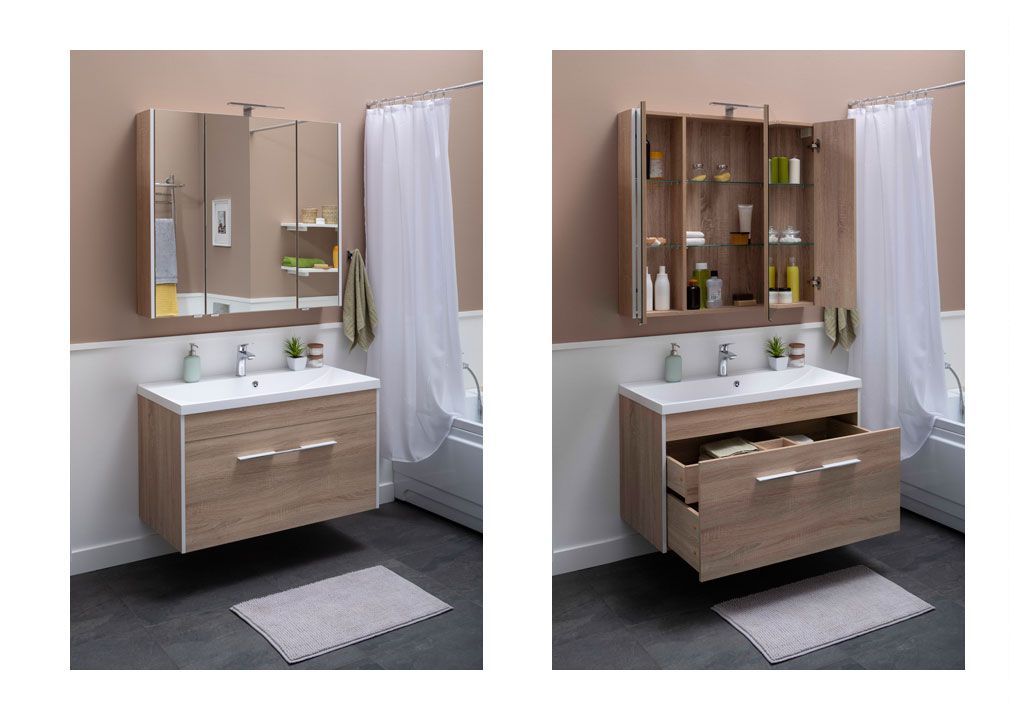 Тумба с раковиной Aquanet Августа 100 дуб сонома 0021002100204096 - Вид №9