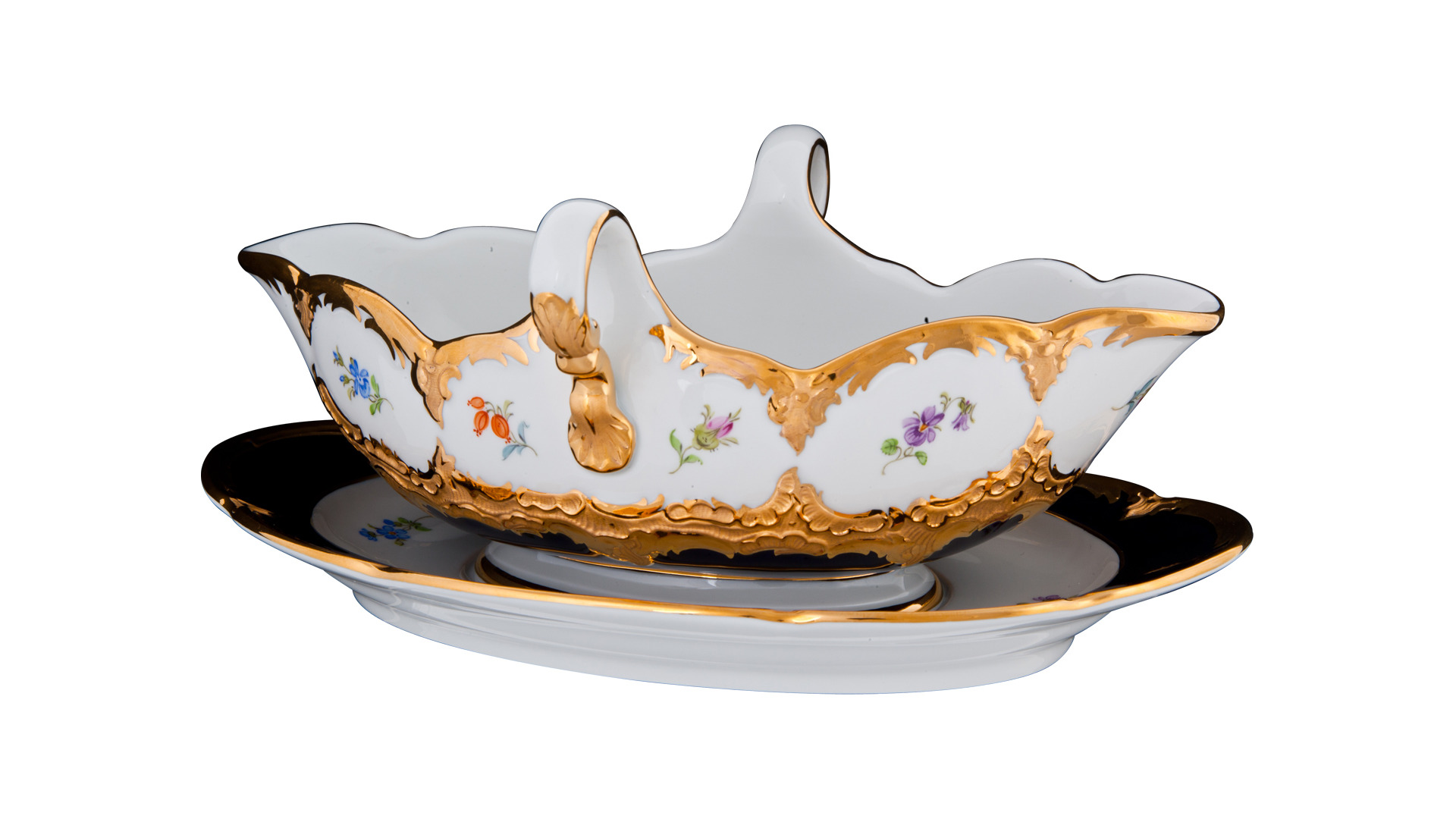 10630665 Meissen Сервиз столовый 6/22 "Форма - Б" (россыпь цветов, кобальт) Фарфор  - Вид №2