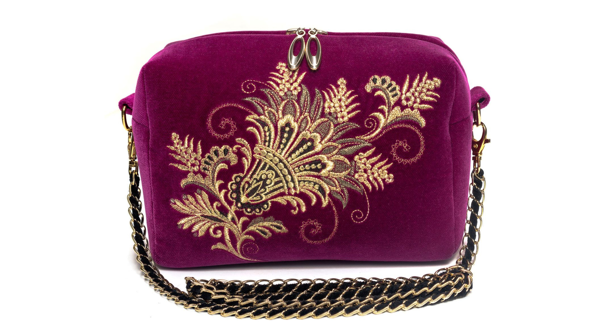 10660434 Торжокские золотошвеи Сумка "Лианет" бархат Разм. 15*22*11 Мод. 887 Рис. 2544 Бархат  - Вид №1