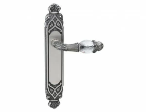 0A3541.000.43 Дверные ручки на пластинах с кристаллами сваровски Сатинированное старое золото 24К