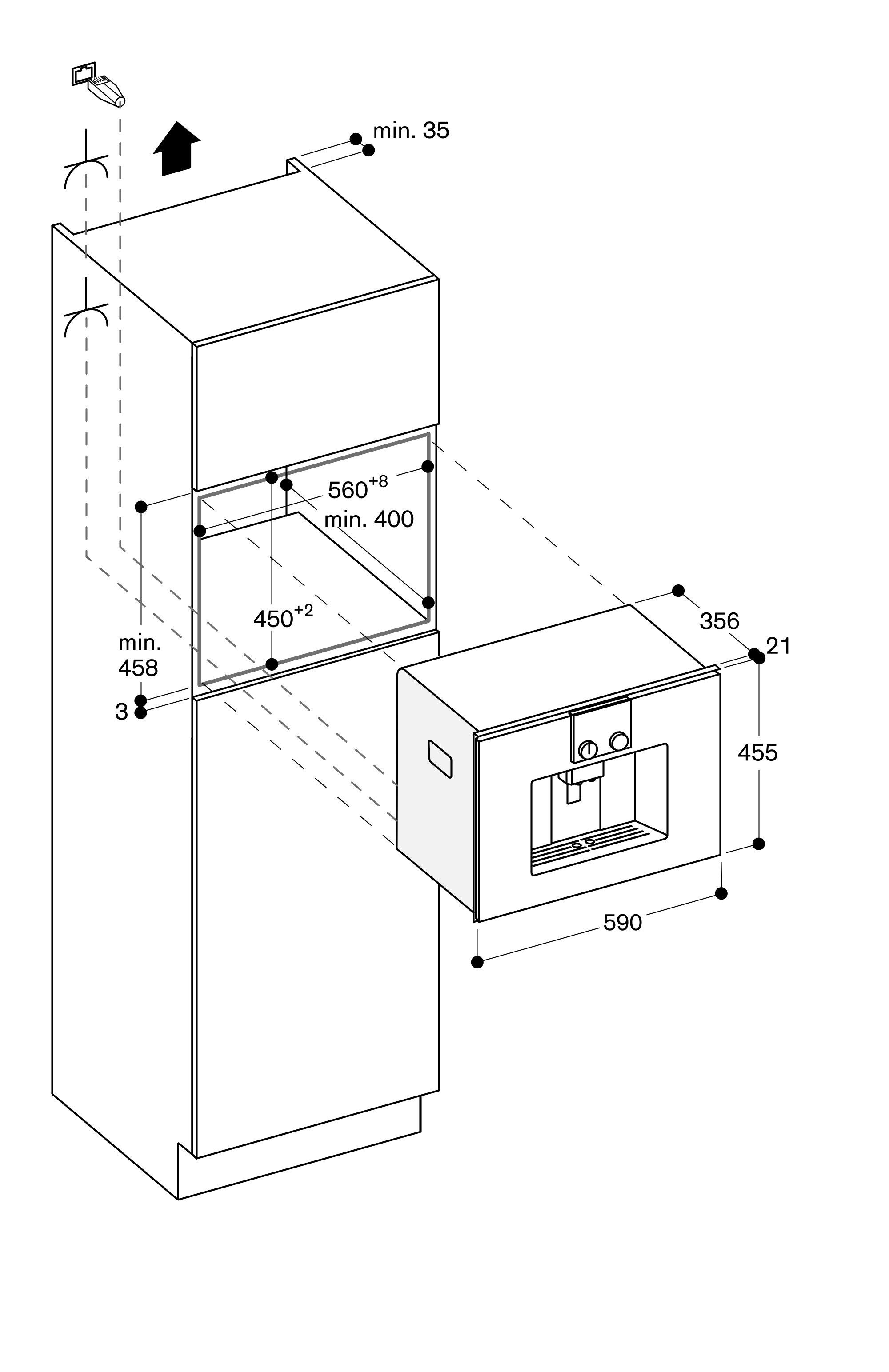 Встроенная автоматическая кофемашина GAGGENAU серия 200 ARCH-00131679 - Вид №3
