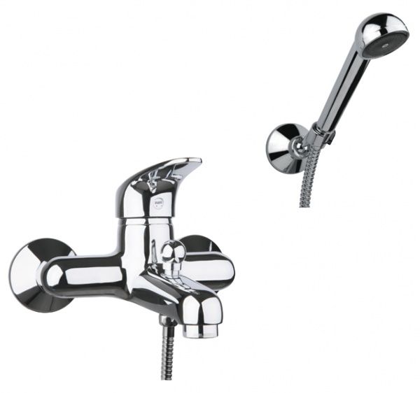 32CR1000 Santan Torino, однорычажный смеситель для ванны с настен. держателем и ручным душем, цвет хром Santreyd 