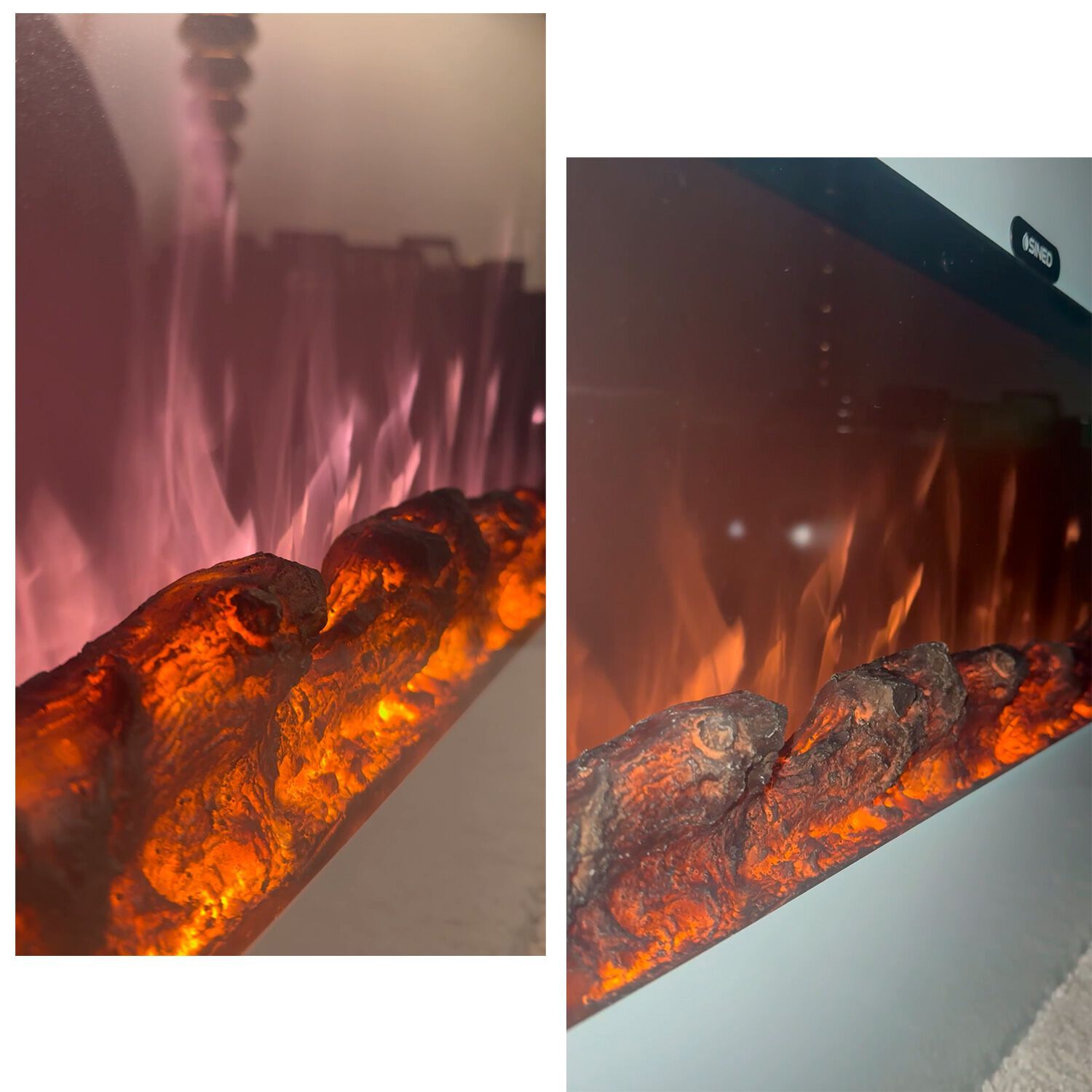 Настенный электрический стальной и стеклянный камин SINED MONTE BIANCO ARCH-00043215 - Вид №7