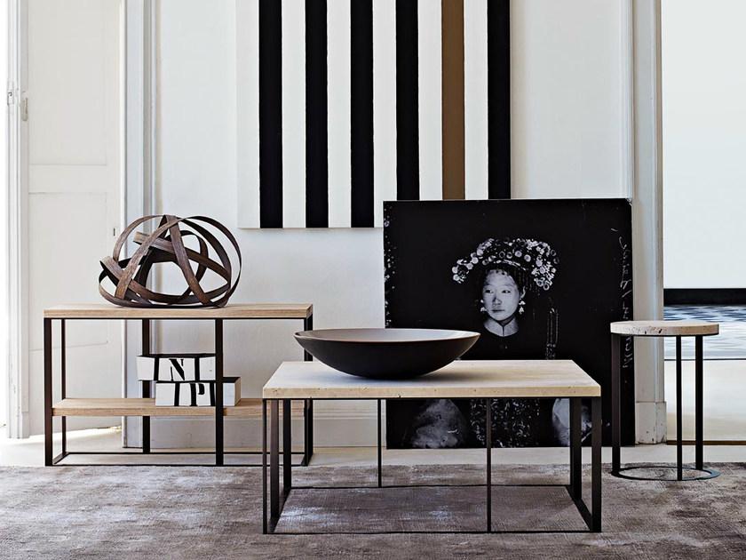 Maxalto Прямоугольный журнальный столик из стали и дерева Lithos sun-id-1419165 - Вид №1