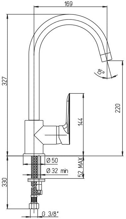 Paini Nove 09CR572 смеситель для кухни  - Вид №1