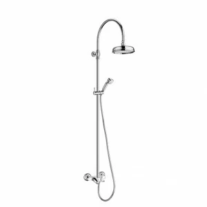 CRIAE409 Внешний смеситель для душа с поворотной стойкой, регулируемым верхним душем с защитой от извести, гибким шлангом и ручным душем с защитой от накипи со скользящей штангой Cristina Rubinetterie