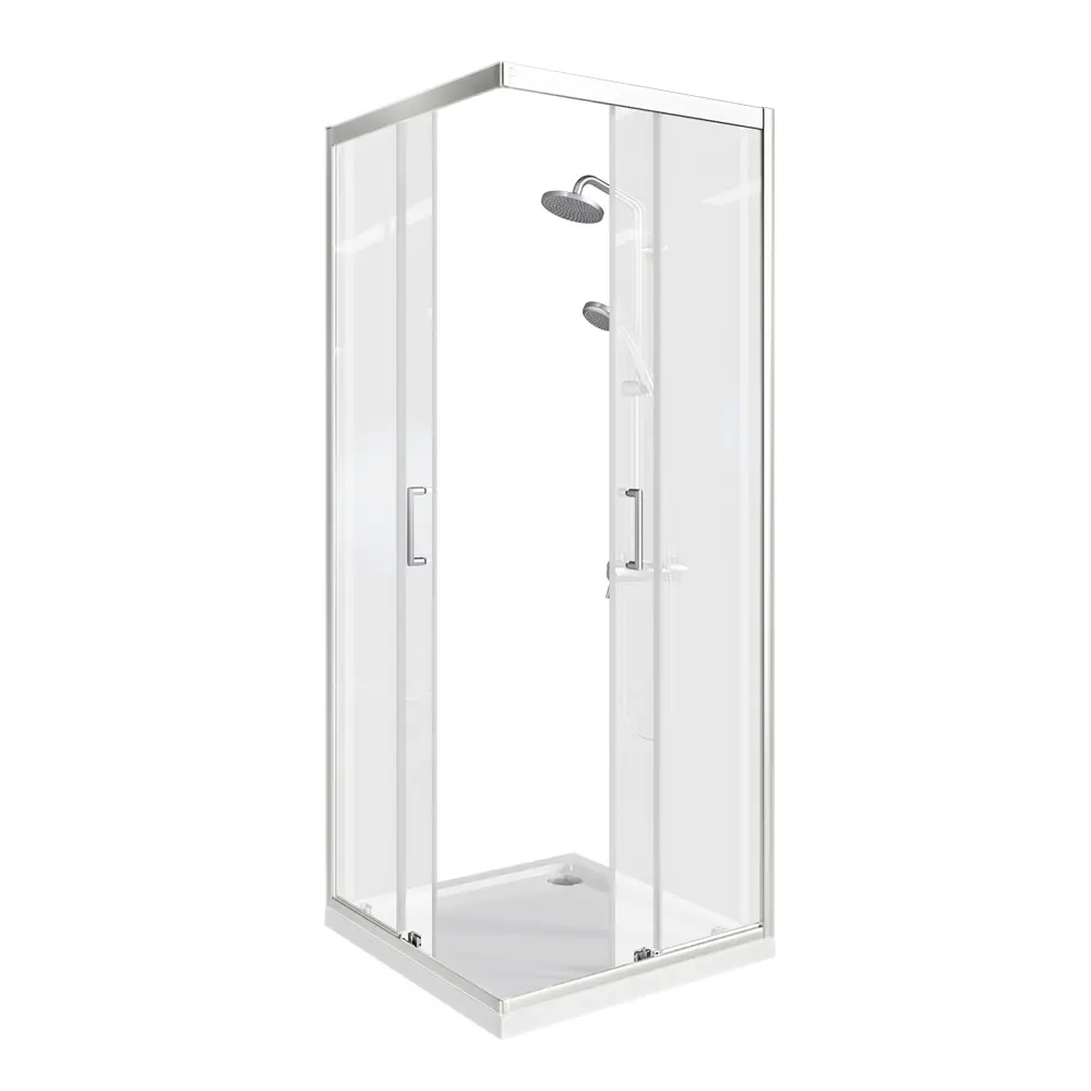 Душевая ширма Makiato квадратная 90x90x190см цвет профиля хром раздвижная стекло 5мм прозрачное Santreyd Makiato New STLM-2113685 - Вид №1