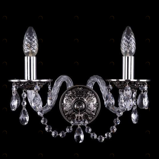 Бра Bohemia Ivele 1610/2/NB BOHEMIA IVELE СВЕЧА 077243 Прозрачный;серебро 