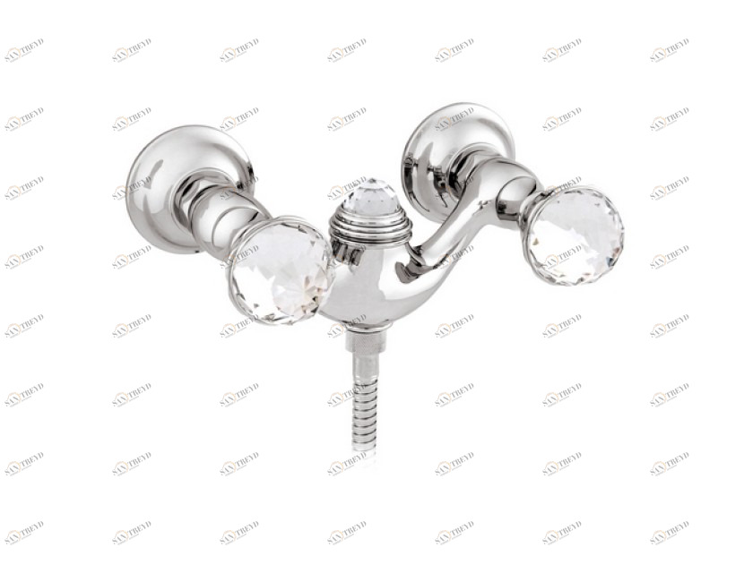 037219.CS0.62 Смеситель для душа с кристаллами сваровски Сатин никель Mestre Pacifica