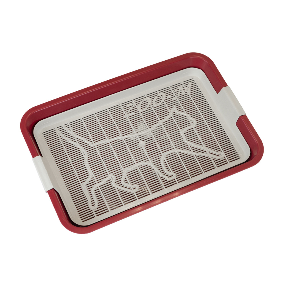 ПР0058894 Туалет для кошек с сеткой малый 24х33х5см, рубиновый ZooM 