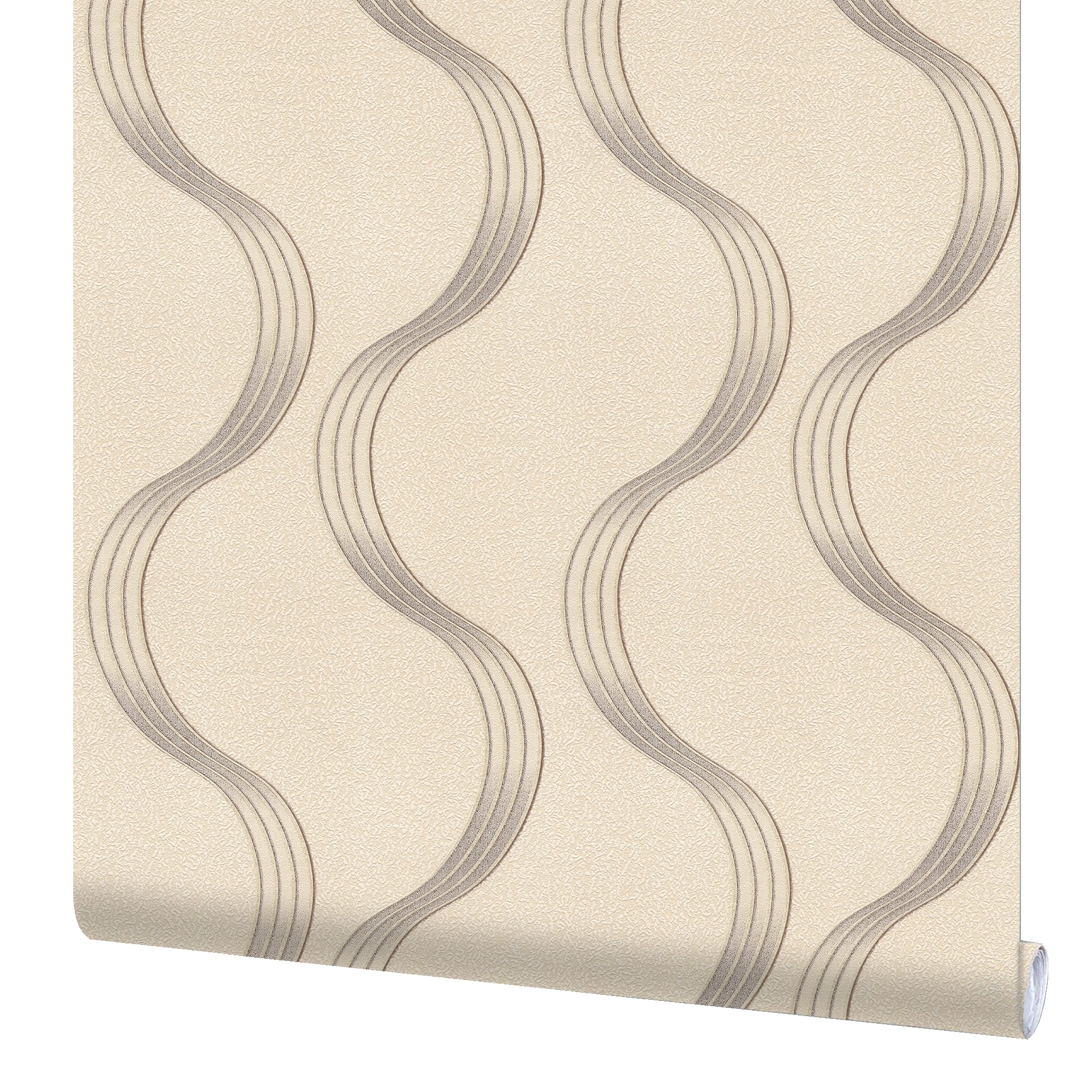 82399722 Обои флизелиновые бежевые 1.06 м 0405-5 Волны Santreyd 