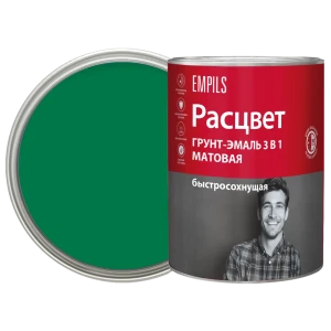 Грунт-эмаль по ржавчине 3 в 1 Расцвет быстросохнущая цвет зеленый 0.9 кг