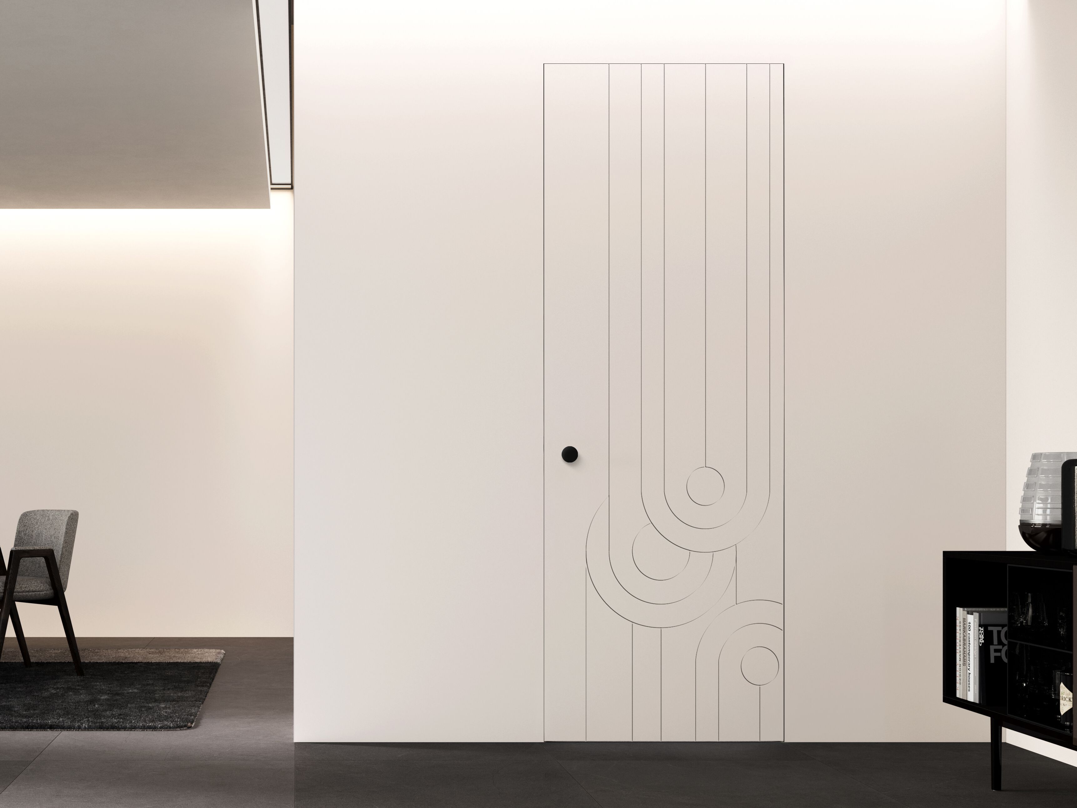 Деревянная стена заподлицо распашная дверь FERREROLEGNO ноль ARCH-00079721