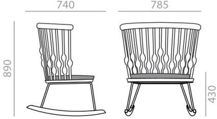 Andreu World Кресло-качалка из бука со встроенной подушкой Nub Bu1455 - Вид №4