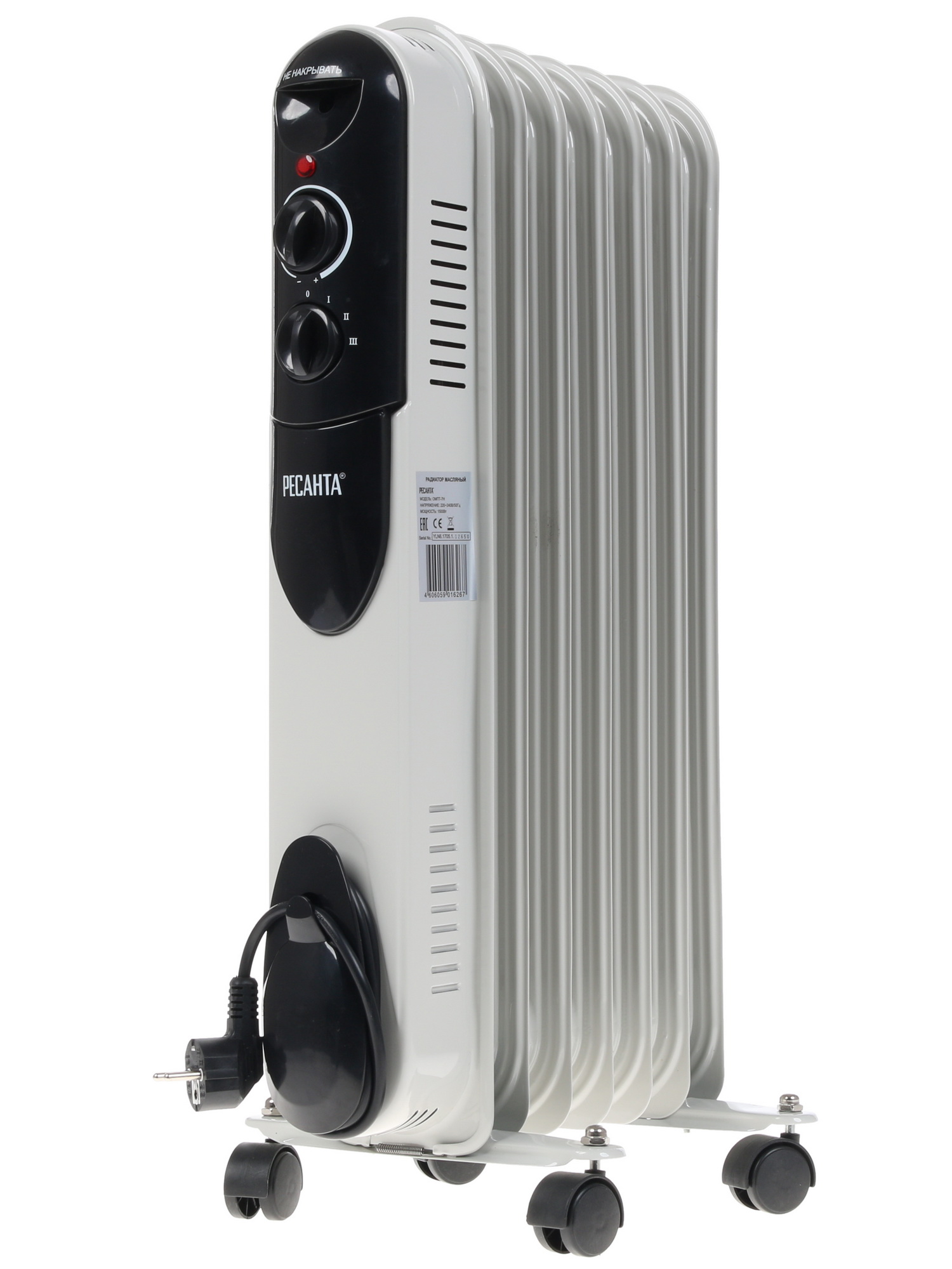 1076916 Масляный обогреватель Ресанта ОМПТ-7Н белый STDN-0080475 - Вид №2