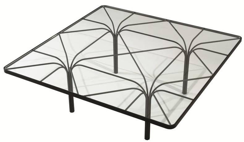 Roche Bobois Квадратный журнальный столик из стали и стекла sun-id-1449029 - Вид №1