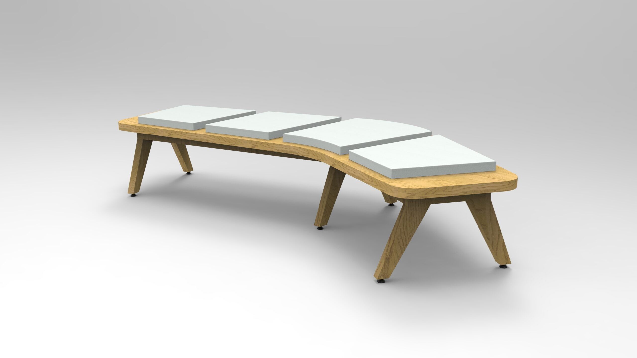 Модульная деревянная скамья и QM Foam без спинки Quinze & Milan Airbench ARCH-00063816 - Вид №1