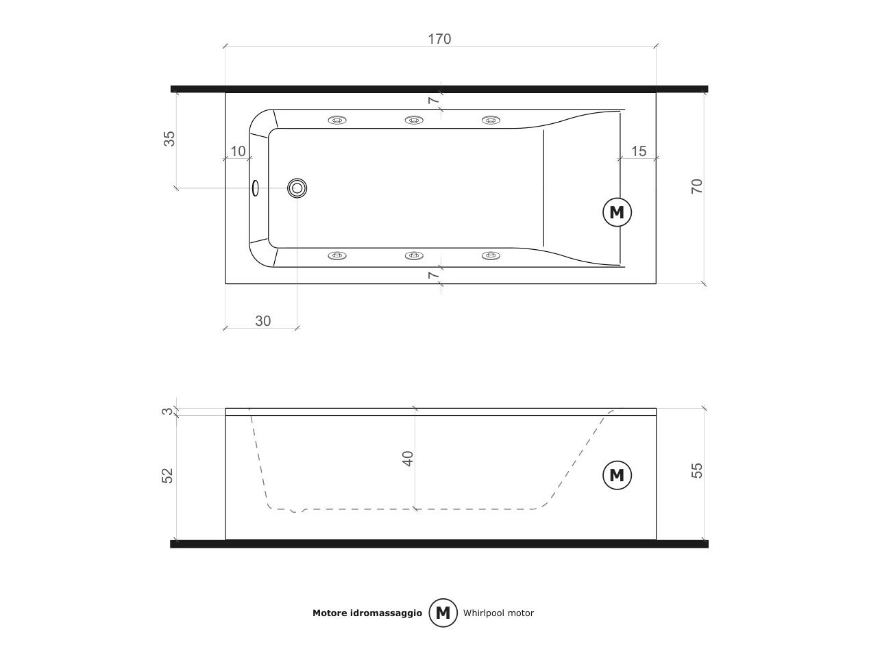 Прямоугольная ванна с гидромассажем Gruppo Treesse мебель для ванной комнаты - прямоугольные ванны ARCH-00052389 - Вид №2