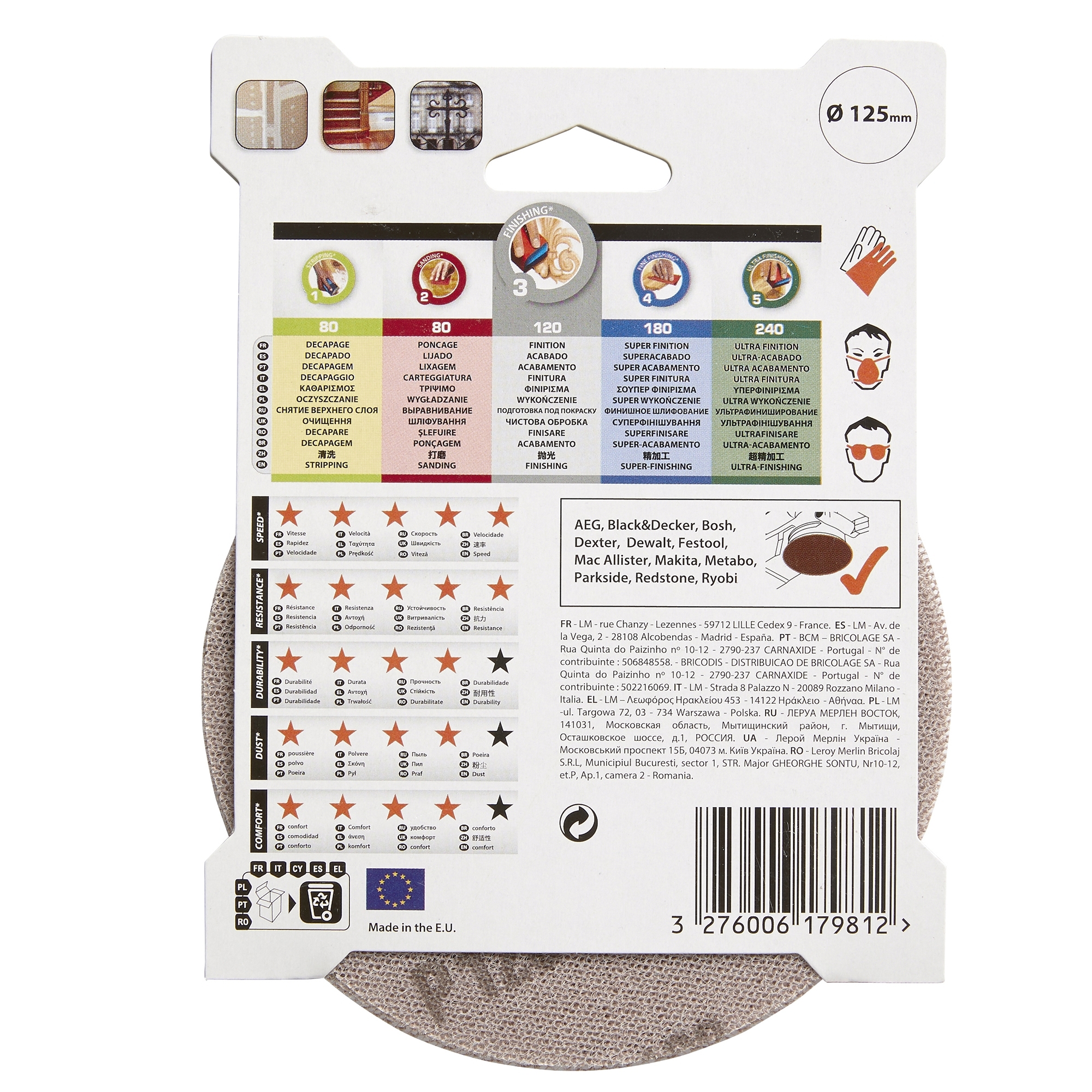 Шлифовальные диски Dexter Pro P120 для дерева и гипса, 125 мм, 3 шт 81884815 STLM-0013904 - Вид №3