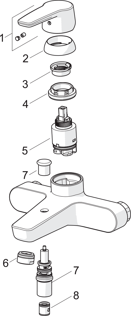 Oras 3951Y Смеситель для ванны и душа с комплектом 3951Y Saga Хром  - Вид №4