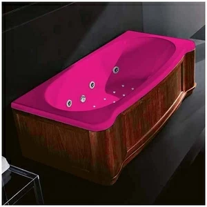Ванна Gruppo treesse New Classic Young ATC-V674Q-DX-WO-R розовая с гидромассажем аэромассажем и дезинфекцией прямоугольная правая дерево орех